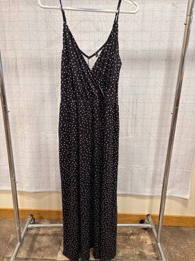 Polka Dot Black Maxi Dress